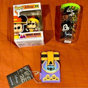 New DISNEY Fall Lot (Minnie Funko Pop, Stitch Loungefly, Mickey Tervis 100th)